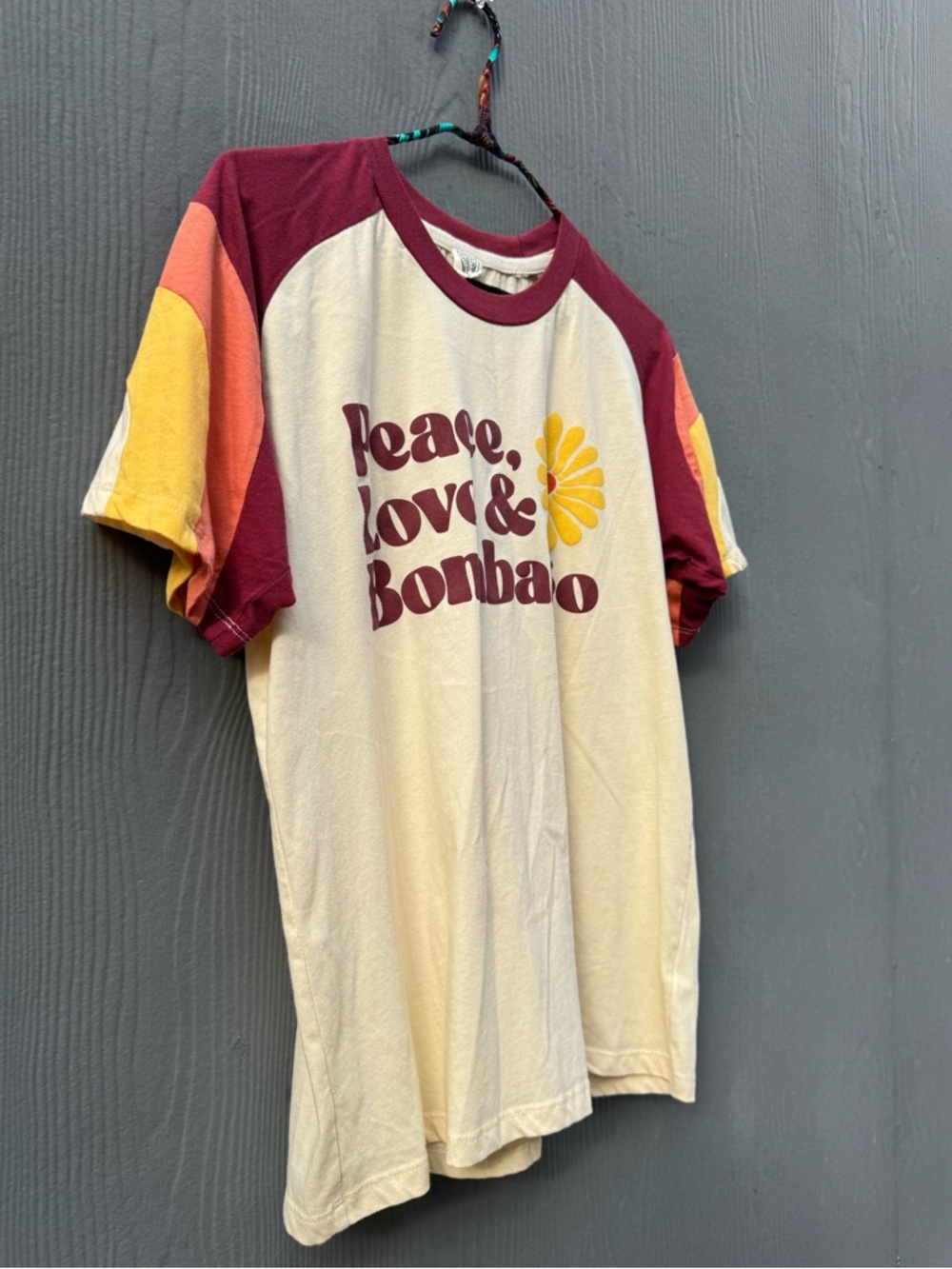 Peace Love & Bombargo Custom Cut & Sew Tee Shirt Unisex Size SM - Picture 5 of 14